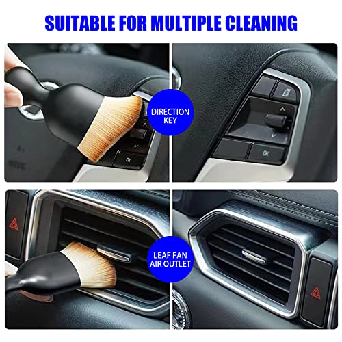 jeseny 1 Pack Ultra Soft Detailing Brush, Car Dust Removal Brush, Wet and Dry, Non-Scratch Cleaning Brush, Universal Car Interior Crevice Brush, for Cleaning Panels, Air Vent, Leather (Yellow)