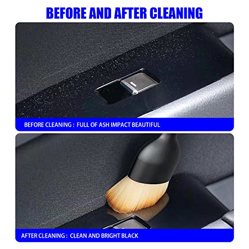 jeseny 1 Pack Ultra Soft Detailing Brush, Car Dust Removal Brush, Wet and Dry, Non-Scratch Cleaning Brush, Universal Car Interior Crevice Brush, for Cleaning Panels, Air Vent, Leather (Yellow)