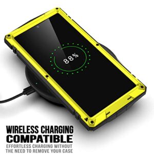 Compatible with Samsung Galaxy S23 Ultra Case Metal with Screen Protector Kickstand Heavy Duty Full Body Military Grade Aluminum Rugged Hard Case for Galaxy S23 Ultra (Yellow, S23 Ultra)