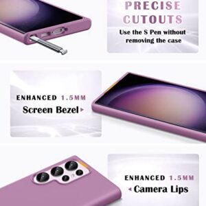 BANLEA for Samsung Galaxy S23 Ultra Case with Camera Lens Protector, Liquid Silicone Protective Shockproof Hard Phone Case, [Anti-Scratch] Soft Microfiber Lining for 5G 6.8 Inch 2023 - Purple