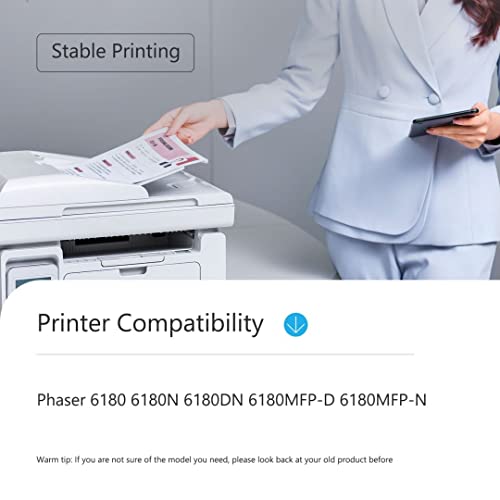 Phaser 6180 Standard Capacity Toner (4 Pack, 1BK/1C/1M/1Y) - UOTY Compatible 113R00722 113R00719 113R00720 113R00721 Toner Replacement for Xerox Phaser 6180MFP-D 6180N 6180 6180DN 6180MFP-N Printer