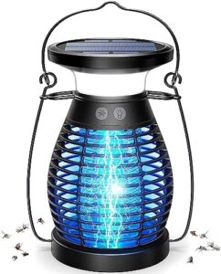 solar bug zapper outdoor waterproof, koosa cordless & rechargeable mosquito zapper with 4200v high powered uv light, 3 in 1 fly zapper up to 2100 sq ft can attract gnats, mosquitoes, flies, moths