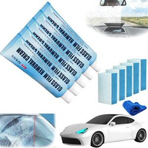 car glass oil film cleaner, car glass oil film remover, glass film removal cream, car windshield oil film cleaner, glass stripper water spot remover, windshields cleaning liquid (5pcs)