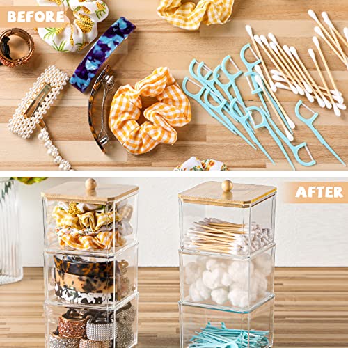 4 Sets Hair Accessories Organizer Tier Stackable Hair Organizer Storage Scrunchie Holder Hair Tie Organizer Bathroom Hair Bow Containers for Girls Headband Scrunchie Makeup Accessory Organizing