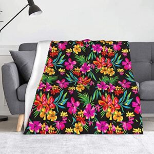 hawaiian flower blanket soft flannel blanket 60x50in for sofa bed camping trip