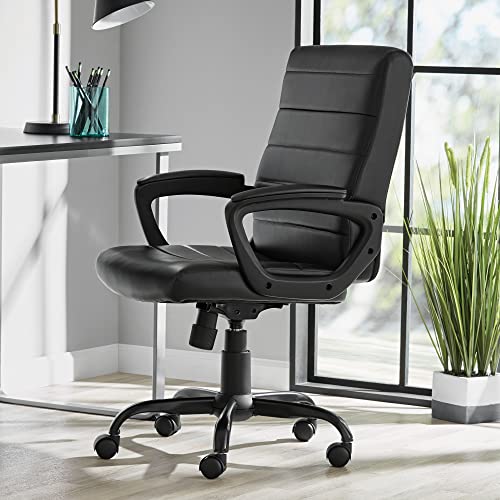 LUKEO Mid-Back Manager's Office Chair Bonded Leather