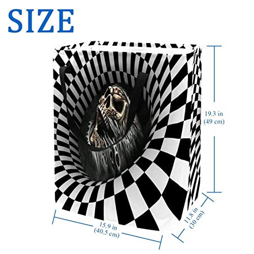 Grunge Skull Escape from Chess Spira Print Collapsible Laundry Hamper, 60L Waterproof Laundry Baskets Washing Bin Clothes Toys Storage for Dorm Bathroom Bedroom