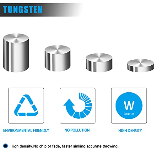 Cylindrical Tungsten Weights for Wood Car with 4 Different Sizes Total 3.75 OZ ，Letting Your Wood Car to The 5 oz Limit and Optimizing Your Wood Car for Speed Fastest