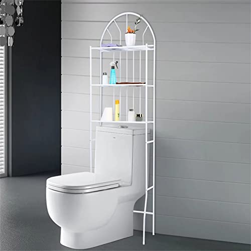 Over The Toilet Storage Cabinet, 3 -Tier Toilet Storage Rack Freestanding Bathroom Shelves Over Toilet Anti-Slip Space Saver Over The Toilet Rack, White