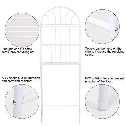 Over The Toilet Storage Cabinet, 3 -Tier Toilet Storage Rack Freestanding Bathroom Shelves Over Toilet Anti-Slip Space Saver Over The Toilet Rack, White