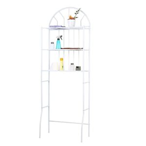 Over The Toilet Storage Cabinet, 3 -Tier Toilet Storage Rack Freestanding Bathroom Shelves Over Toilet Anti-Slip Space Saver Over The Toilet Rack, White