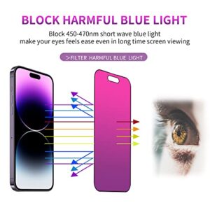 2 Pack Gradient Tempered Glass for iPhone 14 Plus / 13 Pro Max Privacy Screen Protector for iPhone 14Plus / 13 ProMax 6.7inch Anti Spy Anti Blue Light Eye Protection HD Ultra Clear Anti-Scratch