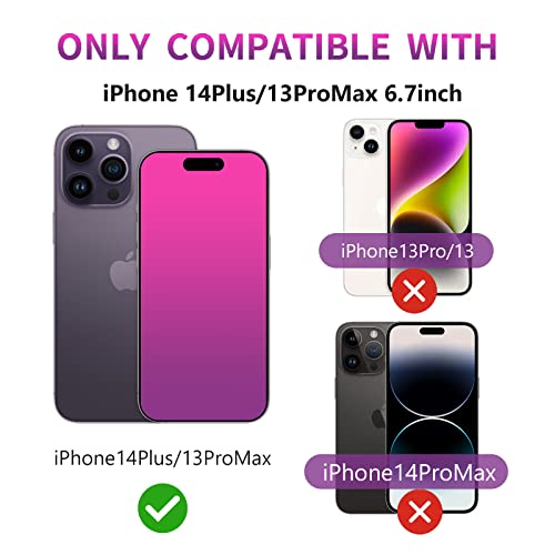 2 Pack Gradient Tempered Glass for iPhone 14 Plus / 13 Pro Max Privacy Screen Protector for iPhone 14Plus / 13 ProMax 6.7inch Anti Spy Anti Blue Light Eye Protection HD Ultra Clear Anti-Scratch