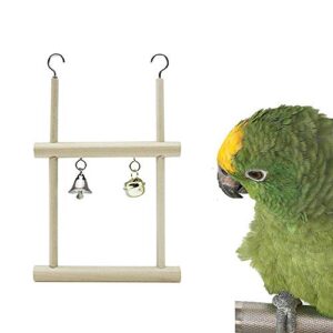 Parrots Swing Toys, Natural Wooden Birds Perches Hanging Bird Stands, Creative Parrots Hammocks Bird Supplies for Parakeets Cockatiels(1)