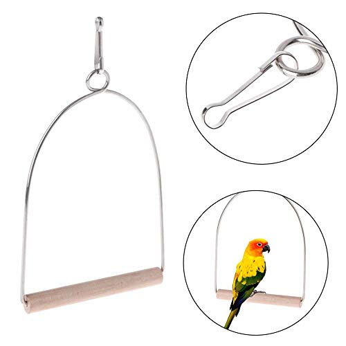 Parrots Swing Toys, Natural Wooden Birds Perches Hanging Bird Stands, Creative Parrots Hammocks Bird Supplies for Parakeets Cockatiels(1)