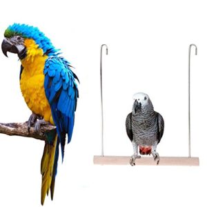 Parrots Swing Toys, Natural Wooden Birds Perches Hanging Bird Stands, Creative Parrots Hammocks Bird Supplies for Parakeets Cockatiels(1)