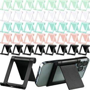40 pcs cell phone stand foldable cell phone holder desk multi angle tablet stand universal cellphone stand portable smartphone dock compatible with most mobile phone and tablet for travel, 5 colors
