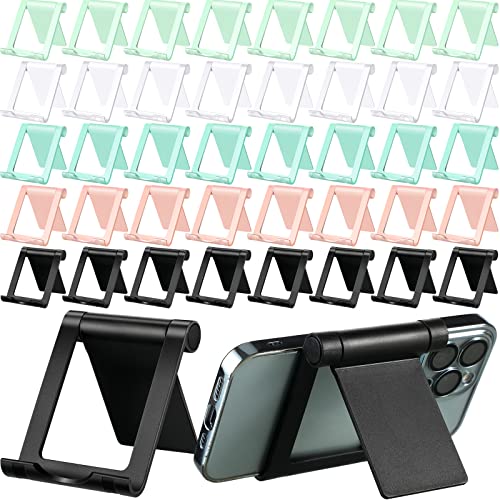 40 Pcs Cell Phone Stand Foldable Cell Phone Holder Desk Multi Angle Tablet Stand Universal Cellphone Stand Portable Smartphone Dock Compatible with Most Mobile Phone and Tablet for Travel, 5 Colors