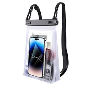 large floating waterproof phone pouch [with sealing strip], cell phone dry bag for iphone 15 14 13 12 11 pro max galaxy s23 s22 all phones, universal float water proof bag for beach water park
