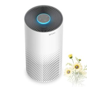 afloia air purifiers for home large room, h13 true hepa air purifier for bedroom 22 db, air cleaners remove 99.97% pet dander, allergies, dust, pollen, smoke, odor, 7 color light, kilo white