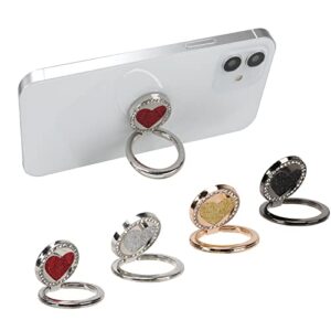 Bonoma Cute Love Heart Phone Ring Holder,4 Pack Ring Stand for Cell Phone Universal Finger Ring Stand Grip Kickstand Ring,360° Rotation Universal Stylish Stand Compatible with All Smartphones