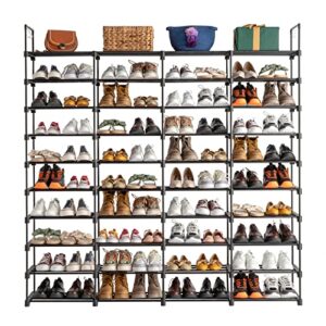 LeeMas 10 Tiers Shoe Rack Storage Organizer Shoe Shelf Organizer for Entryway Holds 80 Pairs Shoe, Stackable Shoe Cabinet Shoe Rack Organizer Large Shoe Shelf for Closet Bedroom Hallway