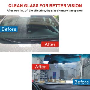 LONGLUAN Car Glass Oil Film Cleaner - Glass Film Removal Cream - Car Glass Oil Film Cleaner Safety and Long-term Protection - Glass Stripper Water Spot Remover with Sponge and Towel (3)