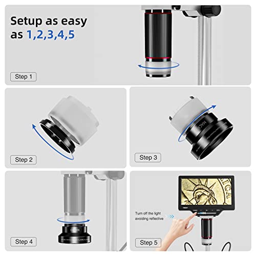 TOMLOV Digital Microscope Wide Angle Lens WL01,30MM Wide Angle 0.45x Converter Lens w/Macro Portion Pro Digital Precision Lens for Tomlov LCD Digital Microscope DM201 DM201 Pro DM202 Camera