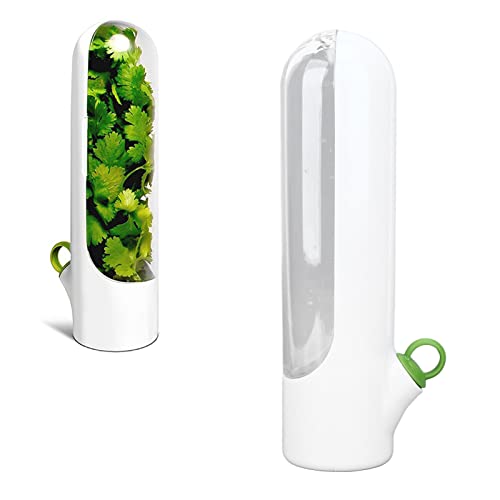 1pcs Herb Keeper for Refrigerator, Cilantro Containers for Refrigerator, Herb Saver, Herb Storage Container, Vegetable Preservation Bottle for Cilantro, Mint, Parsley, Asparagus, Keeps Greens Fresh (1 Pack)