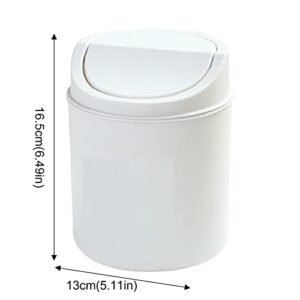 GUENZY Mini Tabletop Trash Cans Can Mini Room Creative Cover Kitchen Living Waste Kitchen Restaurant Bar Household Cleaning Brushes (White, One Size)