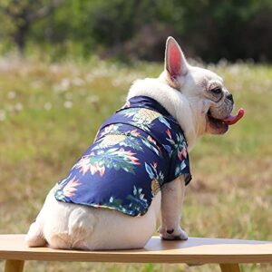 Cute Small Dog Outfits Pet Summer T Shirts Hawaii Style Floral Dog Shirt Hawaiian Printed Pet T Shirts Breathable Clothes Beach Puppy Shirt Sweatshirt for Small Puppy