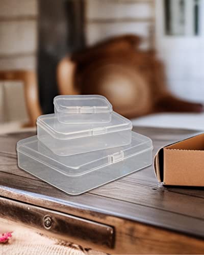 Clear Plastic Beads Storage Containers Empty Mini Storage Containers Box,Beads Storage Box with Hinged Lid Plastic Storage Containers with Lids for Pins, Small Items,Beads,Earplugs (28 Pack)