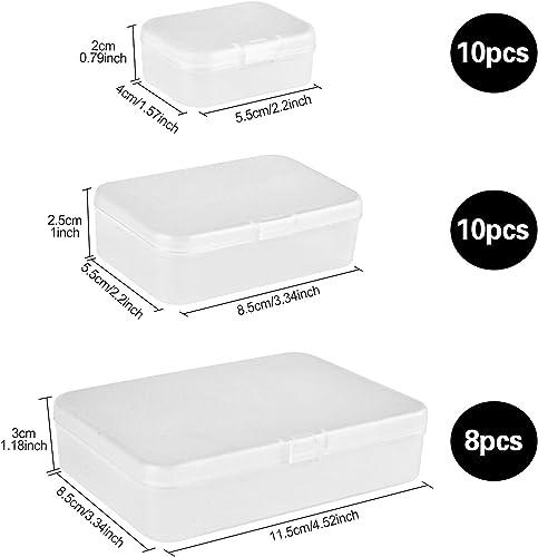 Clear Plastic Beads Storage Containers Empty Mini Storage Containers Box,Beads Storage Box with Hinged Lid Plastic Storage Containers with Lids for Pins, Small Items,Beads,Earplugs (28 Pack)