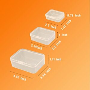 Clear Plastic Beads Storage Containers Empty Mini Storage Containers Box,Beads Storage Box with Hinged Lid Plastic Storage Containers with Lids for Pins, Small Items,Beads,Earplugs (28 Pack)