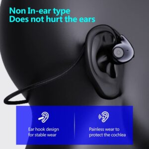 HUYEOOGO Bone Conduction Headphones with MP3 Player, and Bluetooth 5.2, Ideal for Swimming, Running, Cycling, and Gym Workouts. Black Headphones with Microphoneopen Ear Headphones