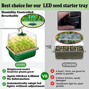 Plus Seed Starter Tray with Grow Light,5 Pack Seed Starter Kit,Increase Germination Rate&Adjustable Humidity&Reusable Seed Starter with Grow Light,Total 60-Cell Seed Starter Tray-Include Planting Kit