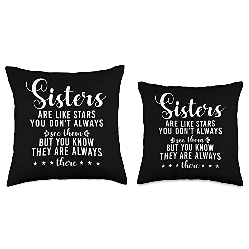 Sister Gifts Like Stars Cute Sister Throw Pillow, 16x16, Multicolor