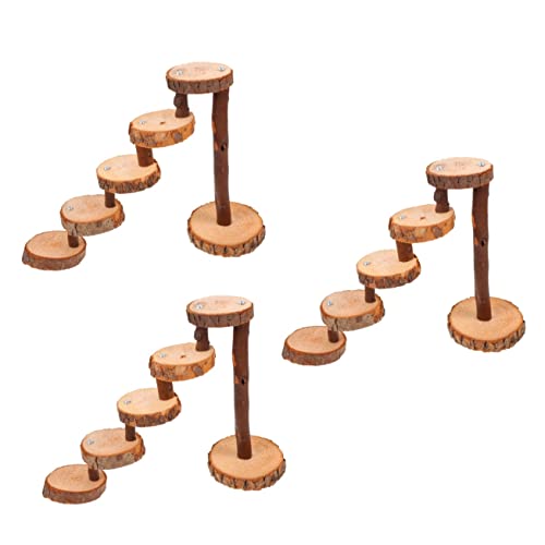 Ipetboom 3 Sets for Springboard Gerbil Home Practical Squirrel Hamster Rat Pet Tiers Household Small Jumping and Activity of Toys Delicate Cake Animals Ladder Ramps Board Wooden