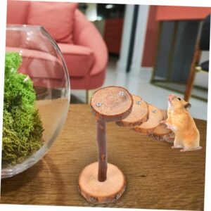 Ipetboom 3 Sets for Springboard Gerbil Home Practical Squirrel Hamster Rat Pet Tiers Household Small Jumping and Activity of Toys Delicate Cake Animals Ladder Ramps Board Wooden