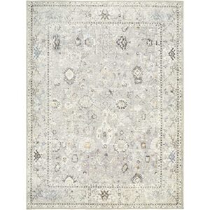 Becki Owens x Surya Davina Damask Area Rug , 7'10" x 10', Light Grey