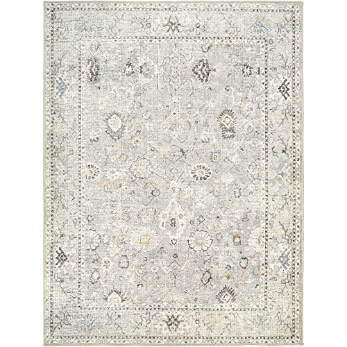 Becki Owens x Surya Davina Damask Area Rug , 7'10" x 10', Light Grey