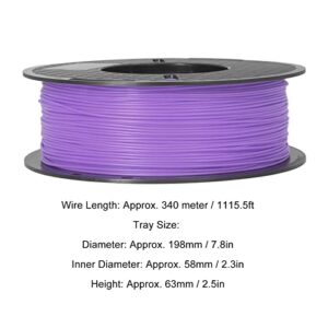 1.75mm PLA Print Filament, 3D Printer Roll Filament Plastic Shell 1kg Spool for Industrial Devices(Purple)