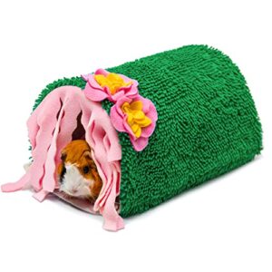 faitucos guinea pig hideout - soft fleece tunnel house for rat hamster hedgehog chinchilla squirrel samll animals - cute cactus shapes bedding cage accessories for sleeping rest playing