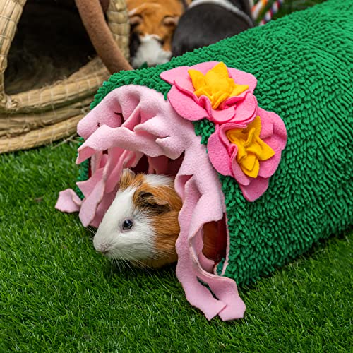 FAITUCOS Guinea Pig Hideout - Soft Fleece Tunnel House for Rat Hamster Hedgehog Chinchilla Squirrel Samll Animals - Cute Cactus Shapes Bedding Cage Accessories for Sleeping Rest Playing