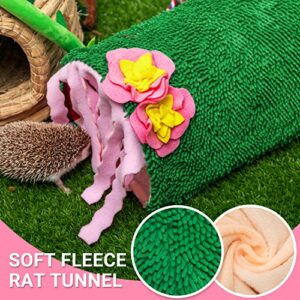 FAITUCOS Guinea Pig Hideout - Soft Fleece Tunnel House for Rat Hamster Hedgehog Chinchilla Squirrel Samll Animals - Cute Cactus Shapes Bedding Cage Accessories for Sleeping Rest Playing