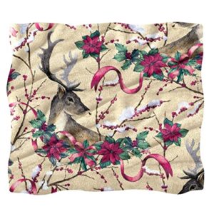 reindeer with flowerl throw blanket 59x39 warm soft blankets and throws for sofa