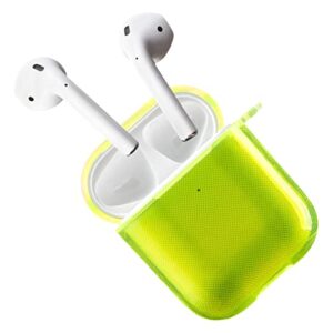 steeplab neon highlighter case for airpods (1st gen & 2nd gen) - the grippy jelly case cover (conspicuous neon yellow)