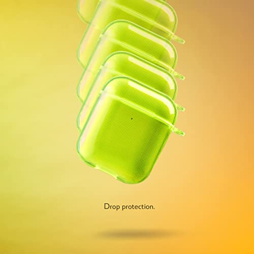 SteepLab Neon Highlighter Case for AirPods (1st Gen & 2nd Gen) - The Grippy Jelly Case Cover (Conspicuous Neon Yellow)