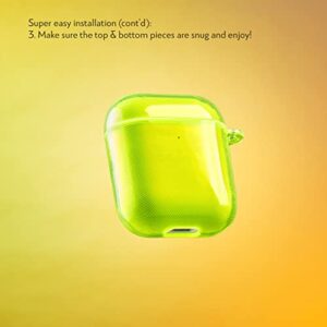 SteepLab Neon Highlighter Case for AirPods (1st Gen & 2nd Gen) - The Grippy Jelly Case Cover (Conspicuous Neon Yellow)