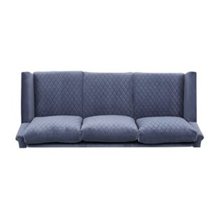 SLNFXC 178x65x49CM Velvet Upholstered Sofa Couch Pine Plywood Furniture Light Grey/Garden (Color : Gray, Size : Three Seat)